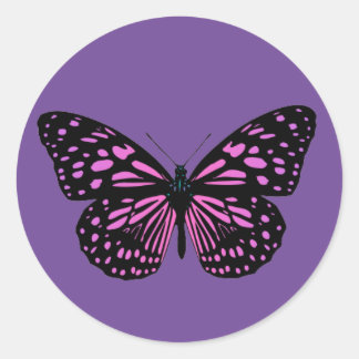 Gepunkteter Schmetterling Runder Aufkleber