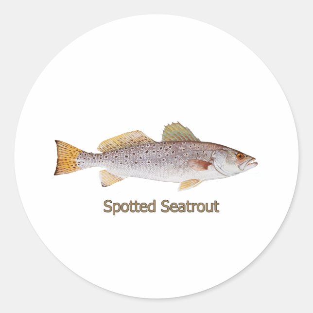 Gepunkteter Seatrout (mit Titel) Runder Aufkleber (Vorderseite)