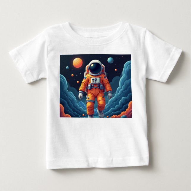 Gepunkteter Spaceman Baby T - Shirt (Vorderseite)