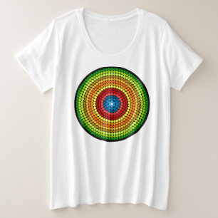 Gepunktetes abstraktes Mandala-Kunstdesign-65904 Große Größe T-Shirt