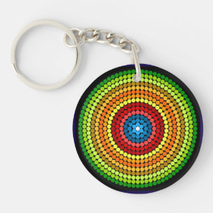 Gepunktetes abstraktes Mandala-Kunstdesign-65904 Schlüsselanhänger