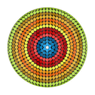 Gepunktetes abstraktes Mandala-Kunstdesign-65904 Schneidebrett