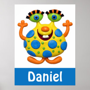 Gepunktetes Gelbmonster Poster