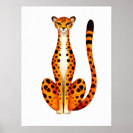 Gepunktetes Gepard-Porträt Poster