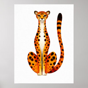 Gepunktetes Gepard-Porträt Poster