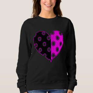 Gepunktetes Herz in Schwarz und Rosa Sweatshirt