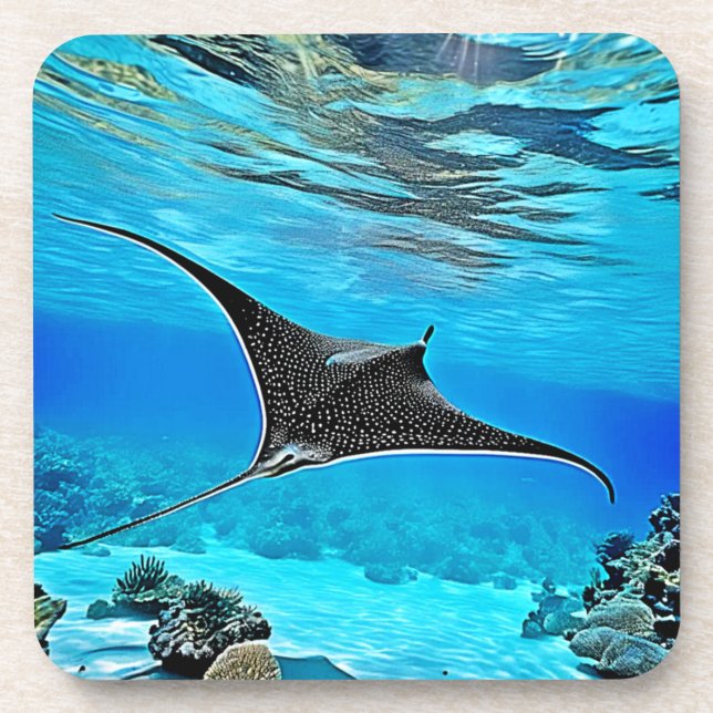Gepunktetes Raydesign unter Wasser Getränkeuntersetzer (Vorderseite)