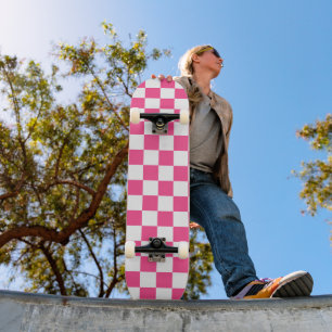 Gepunktetes Rosa-Weiß-Druckmuster Skateboard