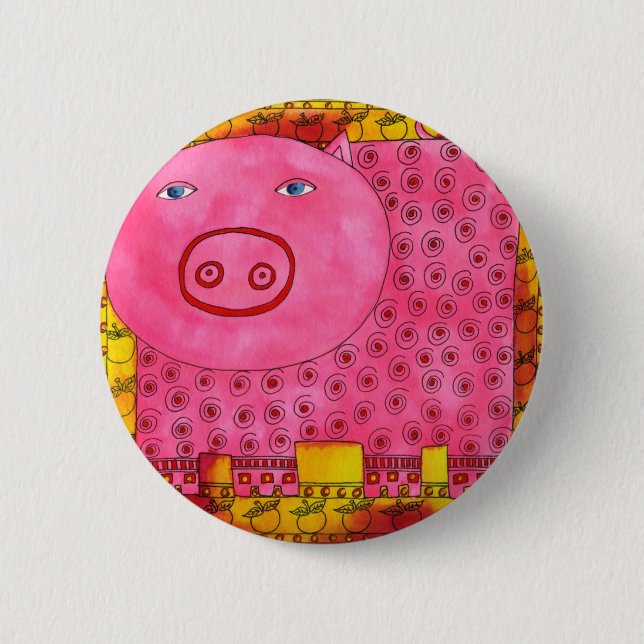 Gepunktetes Schwein Button (Vorderseite)