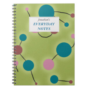 Gepunktetes Universum Grün mit Textzeichen Notizblock