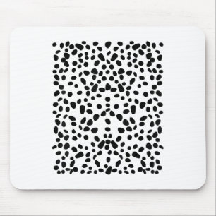 Gepunktetes Weiß mit schwarzen Polka Dots Dalmatin Mousepad