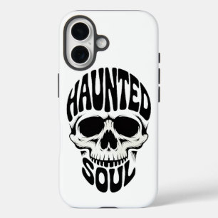Gequälte Seele Schädel-Typografie iPhone 16 Hülle