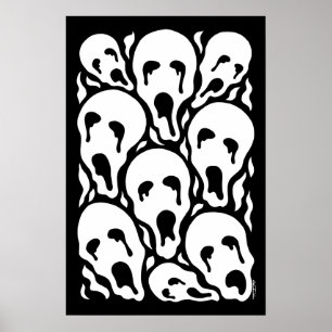 Gequälte Seelen seltsame Horror-Kunst Poster