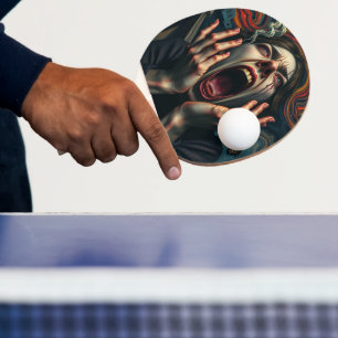 gequälter Frauenschrei Tischtennis Schläger