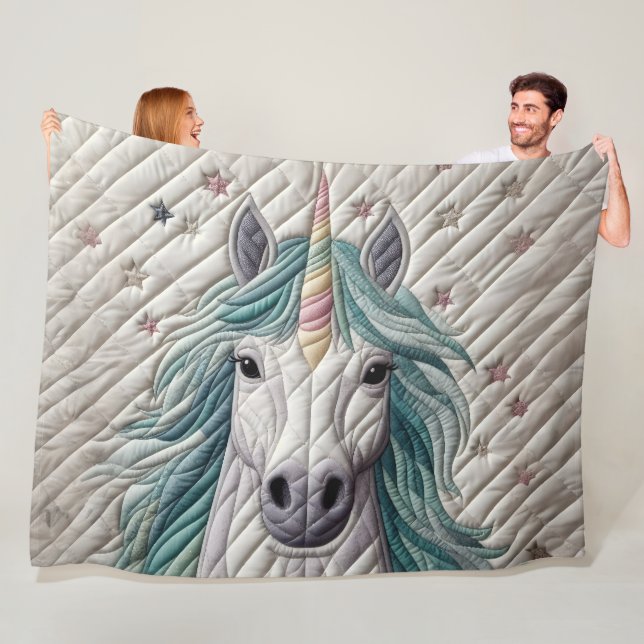 gequiltes Einhorn Fleecedecke (Beispiel)