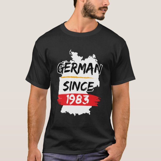 Ger Since 1983 Gery Map Ger T-Shirt (Vorderseite)