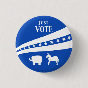 Gerade Abstimmungs-weißer blaue Stern-Esel-Elefan Button