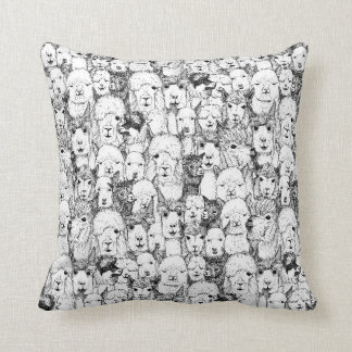 gerade Alpakas Schwarz-weiß Kissen