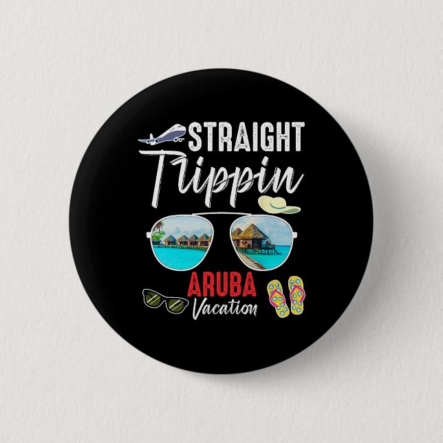 Gerade Aru-Trip 2025 Strand Sommerferien Button (Vorderseite)