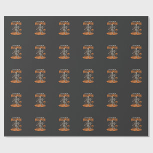 Gerade auf Halloween wartendes Skelett-Design_1 Geschenkpapier