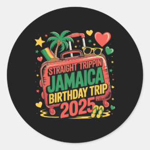 Gerade auf Jamaika Urlaub zum Geburtstag 2025 Fami Runder Aufkleber
