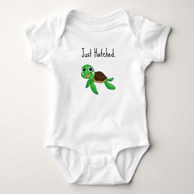 Gerade ausgebrütete Baby-Meeresschildkröte Baby Strampler (Vorderseite)