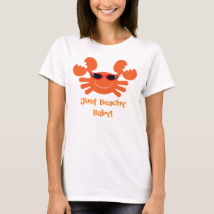 Gerade Beachy Baby! Orange Krabbe mit Sonnenbrille T-Shirt