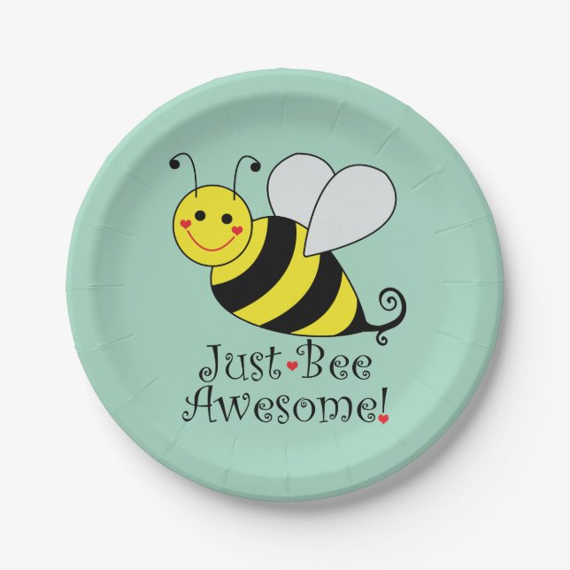 Gerade Bienen-fantastische Hummel-Biene Pappteller (Vorderseite)