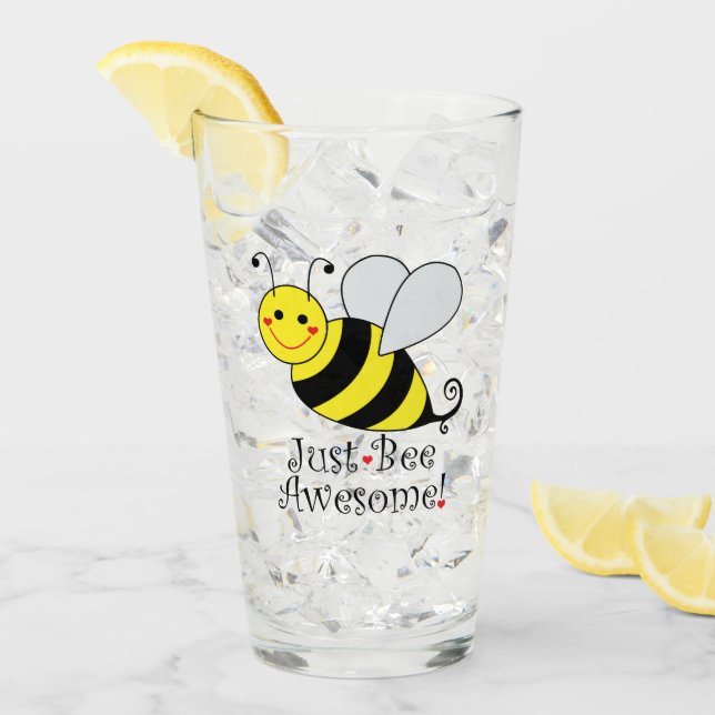 Gerade Bienen-fantastische niedliche gelbe Glas (Vorderseite Ice)