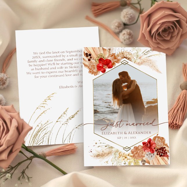 gerade | Boho Wedding Foto Ankündigung (Von Creator hochgeladen)