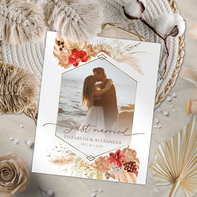 gerade | Boho Wedding Foto Ankündigung (Von Creator hochgeladen)
