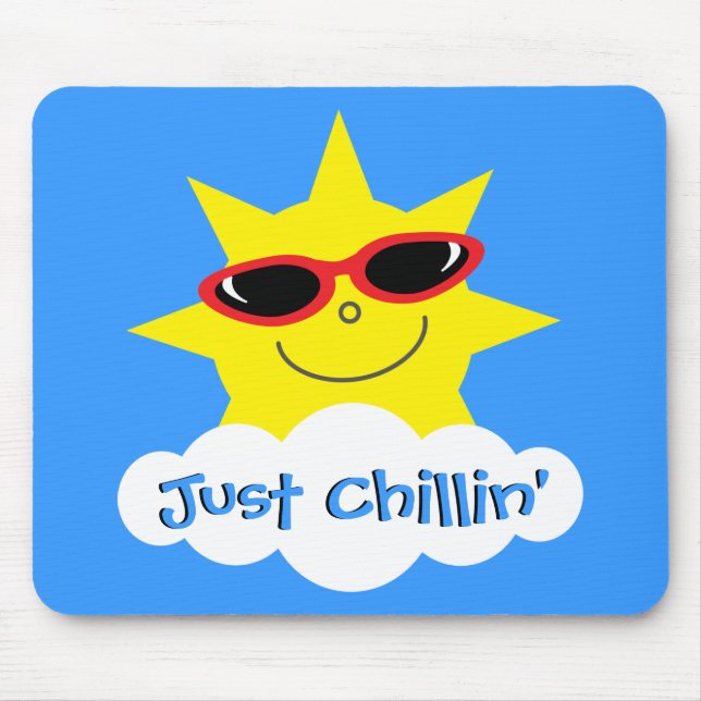 Gerade Chillin Sun mit Sonnenbrille Mousepad (Vorne)