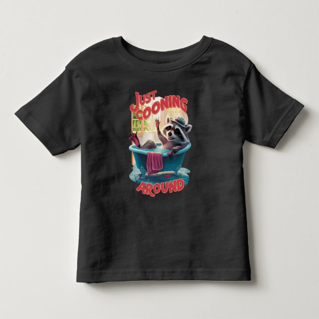 Gerade das Cooning spielerischer Raccoon Splashing Kleinkind T-shirt (Vorderseite)