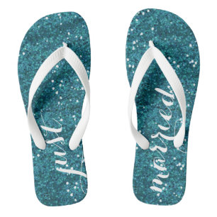 Gerade drehen verheiratete Hochzeit Reinfälle um Flip Flops