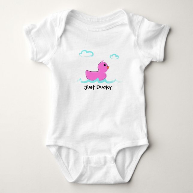 Gerade Ducky rosa Gummienten-Baby-Bodysuit Baby Strampler (Vorderseite)