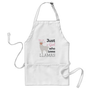 Gerade ein Mädchen das Liebe-Lamas Schürze