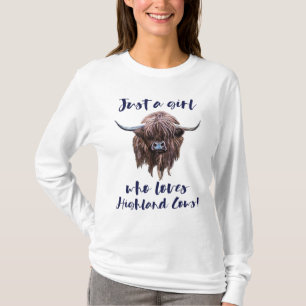 Gerade ein Mädchen, das Liebe-schottisches T-Shirt
