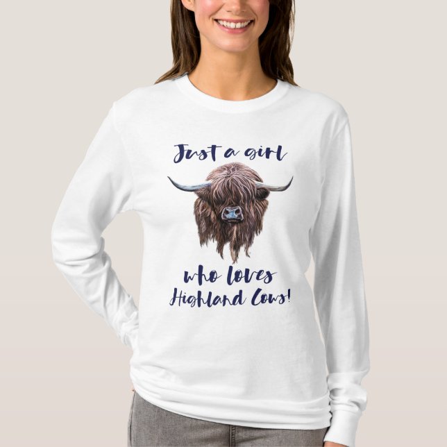 Gerade ein Mädchen, das Liebe-schottisches T-Shirt (Vorderseite)