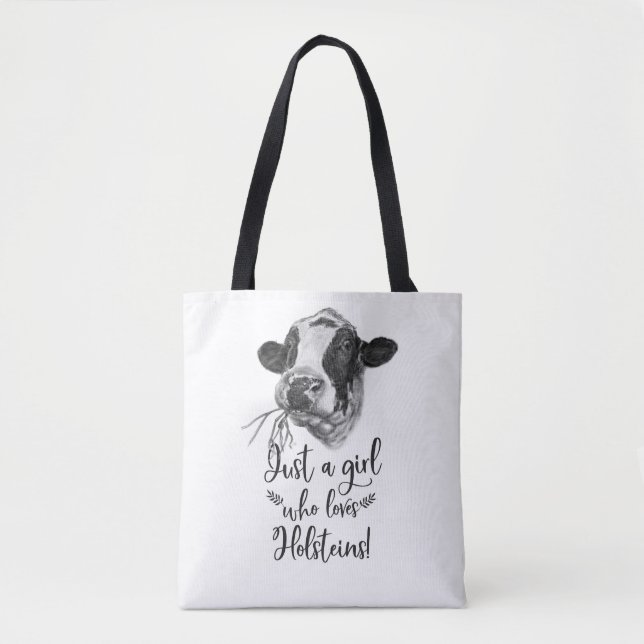 Gerade ein Mädchen, das Lieben Holstein Tasche (Vorderseite)