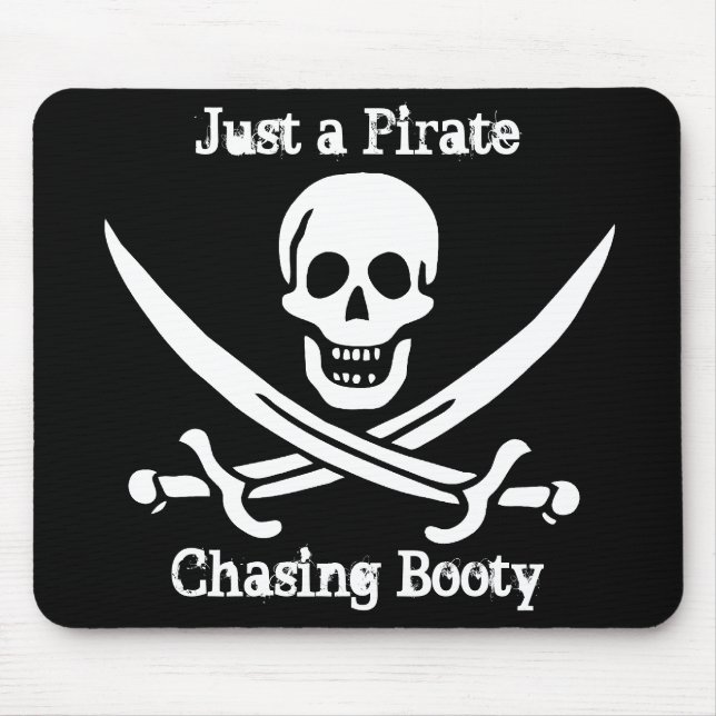 Gerade ein Pirat, der Hintern jagt Mousepad (Vorne)