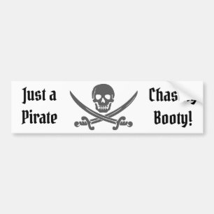 Gerade ein Pirat, der Hintern mit Piratenflagge Autoaufkleber