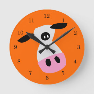 Gerade eine Kuh Runde Wanduhr
