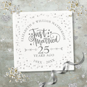 Gerade erst verheiratet 25. Hochzeitstag Serviette