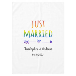 Gerade erst verheiratet I - LGBTQ-Hochzeit Tischdecke
