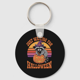 Gerade für Halloween Raccoon Pumpkin Hexe H Gewart Schlüsselanhänger