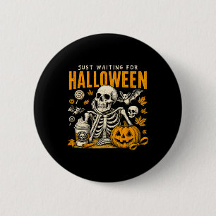 Gerade für Halloween Skeleton Spooky-Saison Gewart Button