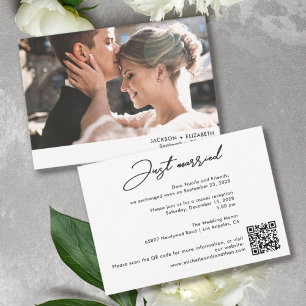 Gerade geheiratet Hochzeitsflucht Hochzeitsfoto QR