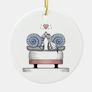 Gerade geheiratet keramik ornament