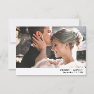 Gerade geheiratet moderne Flitterwochen-Foto-Ankün