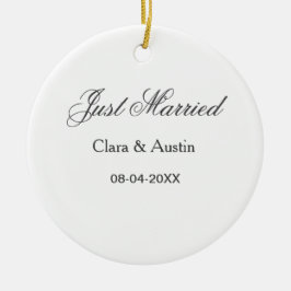 Gerade geheiratet Name des Paares Datum Jahr Hochz Keramik Ornament